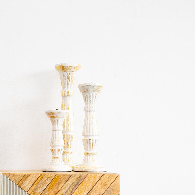 Reign Hand Carved Candle Holder