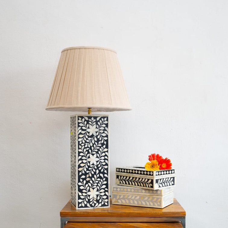 Whitney Bone Inlay Lamp with Shade