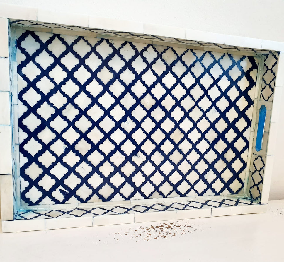 Mira Bone Inlay Moroccan Pattern Tray