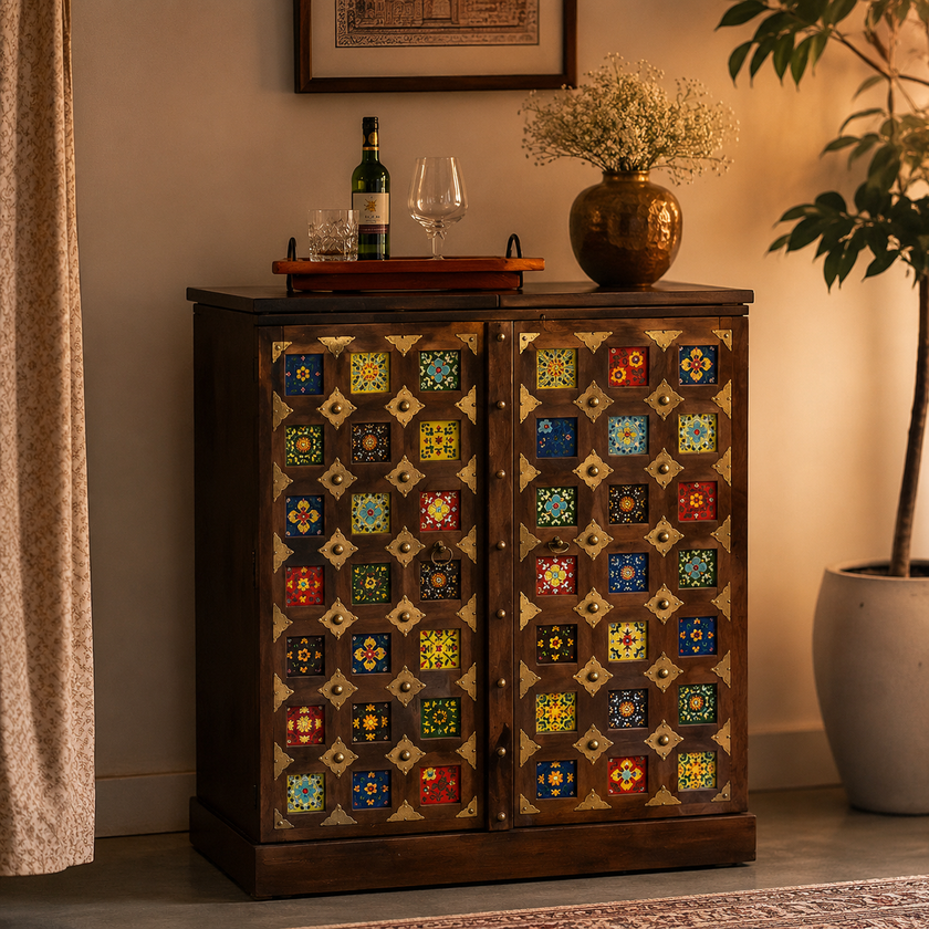 Harwana Tile Bar Cabinet
