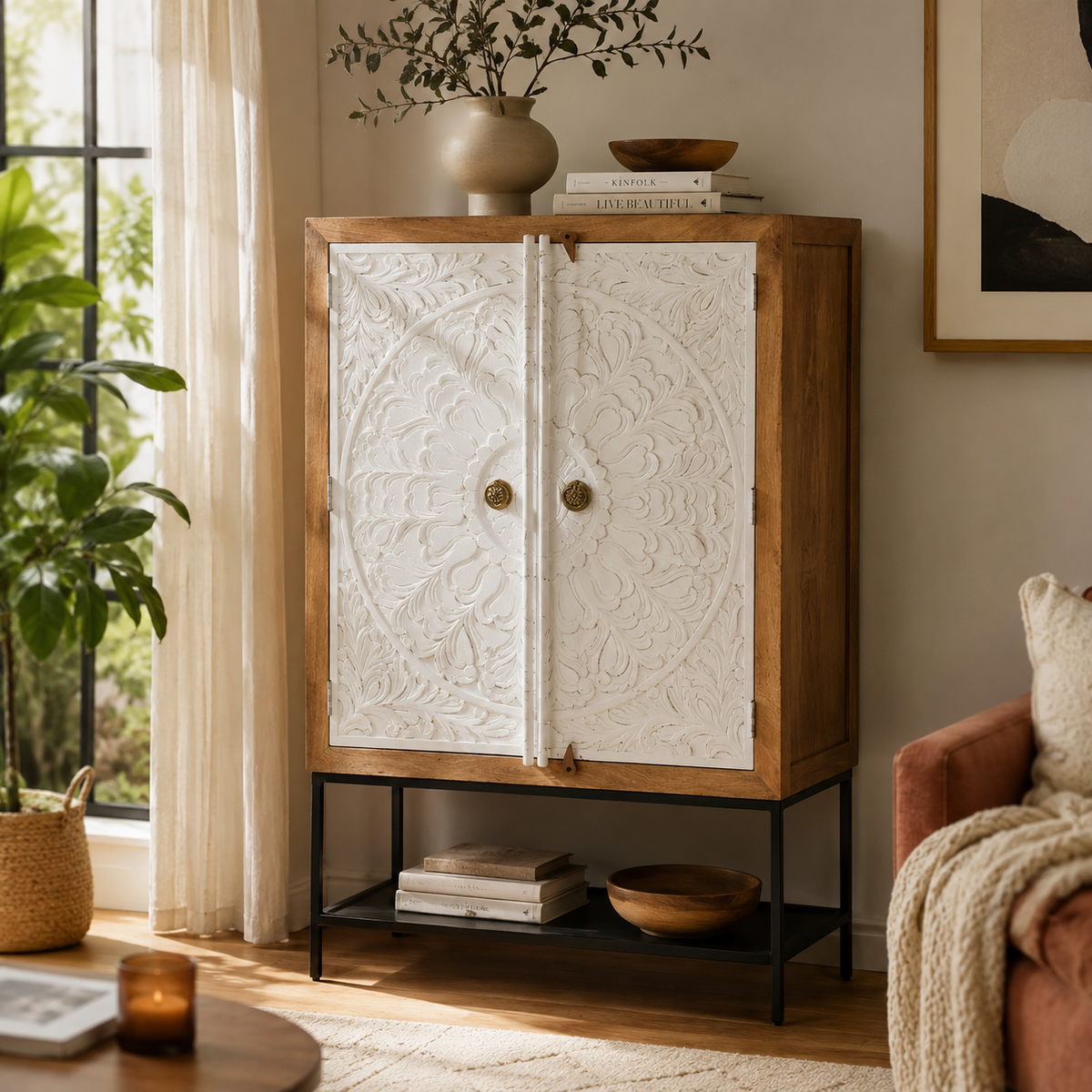 Elric Wooden Bar Cabinet