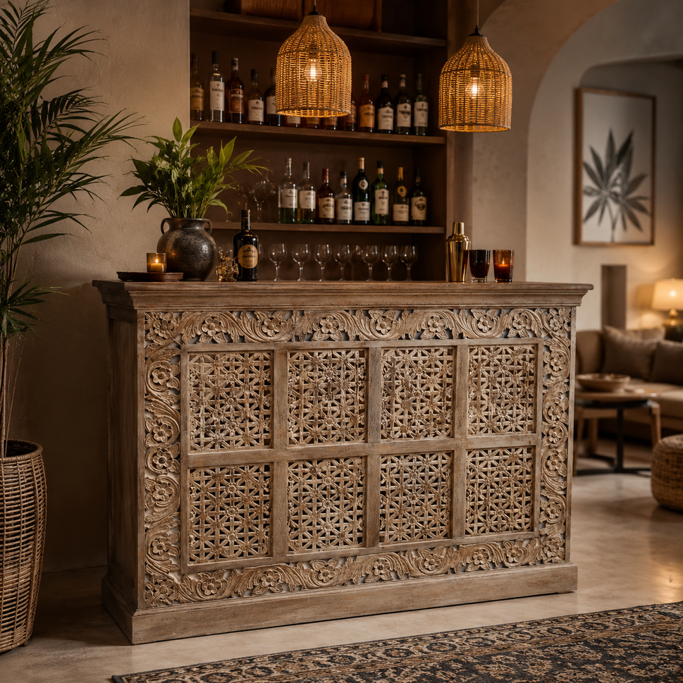 Joel Wooden Bar Cabinet