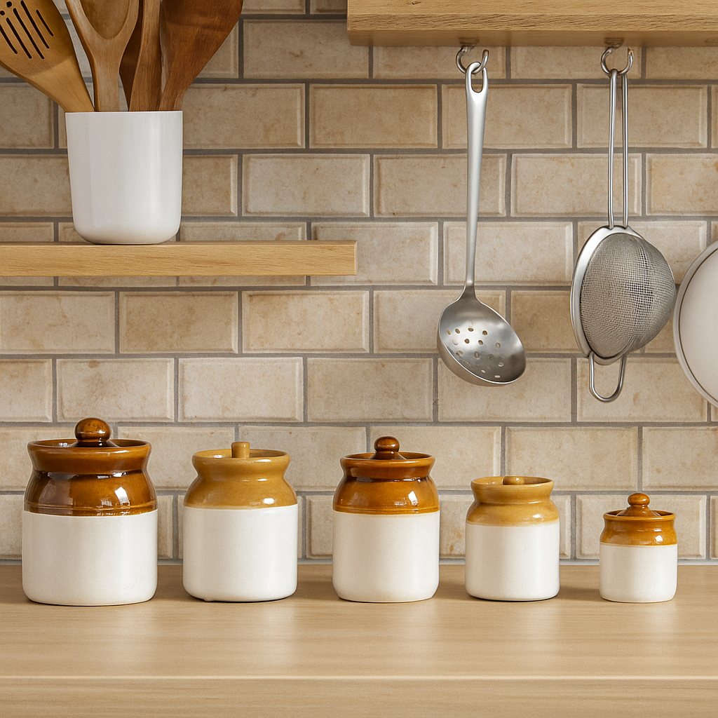 Sandy Ceramic Pickle Jar