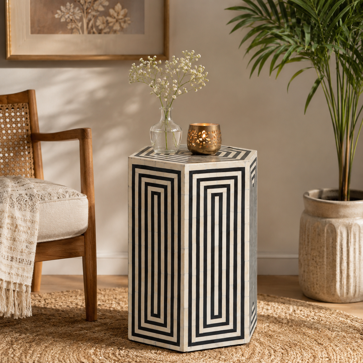 Kathy Bone Inlay Stool
