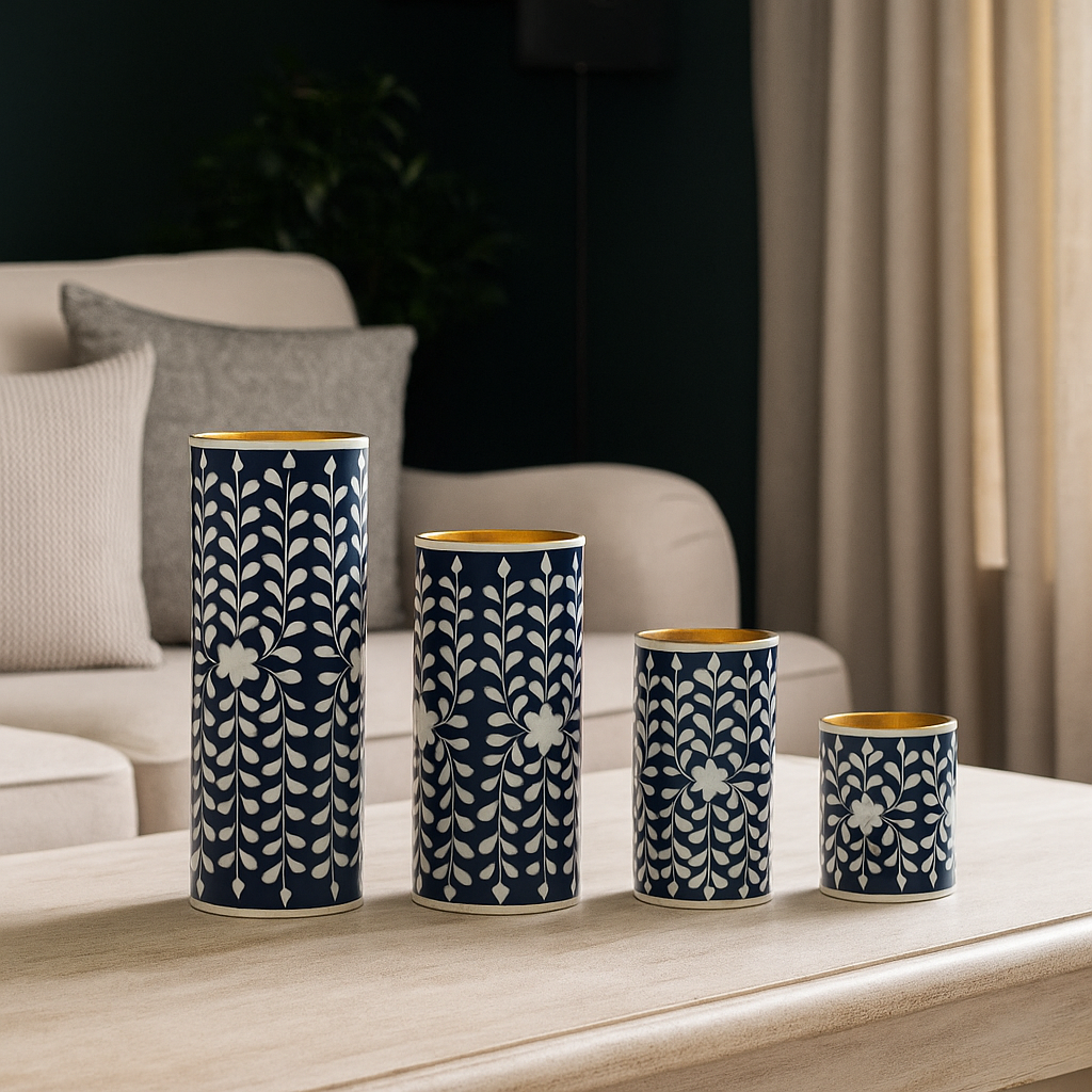 Livi Bone Inlay Vase