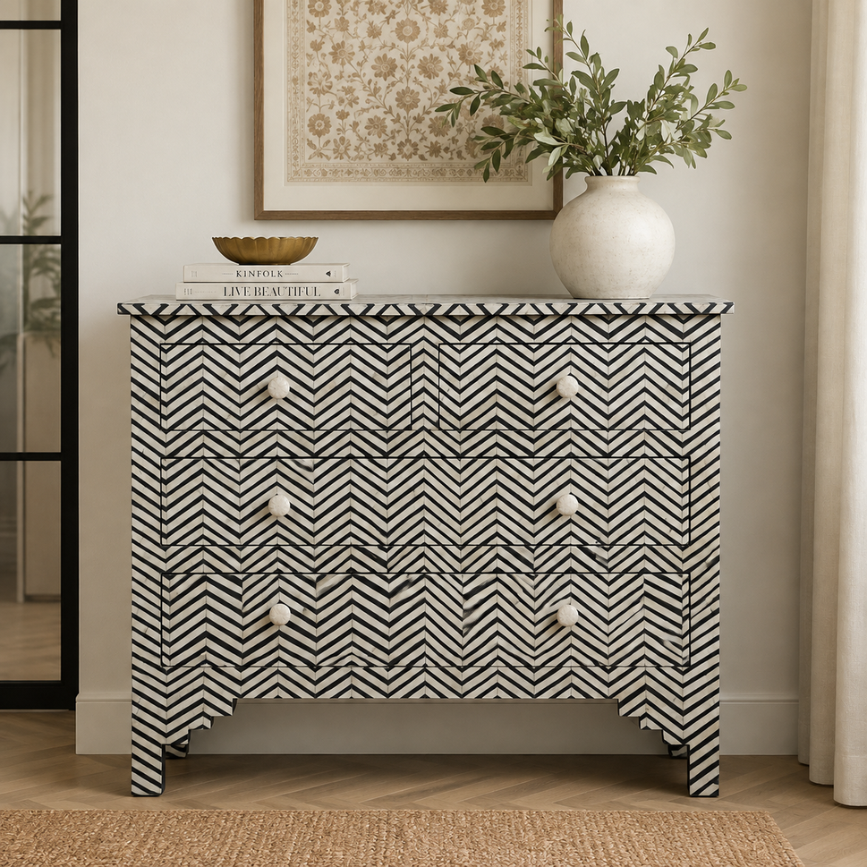 Elera Bone Inlay Chest of Drawer