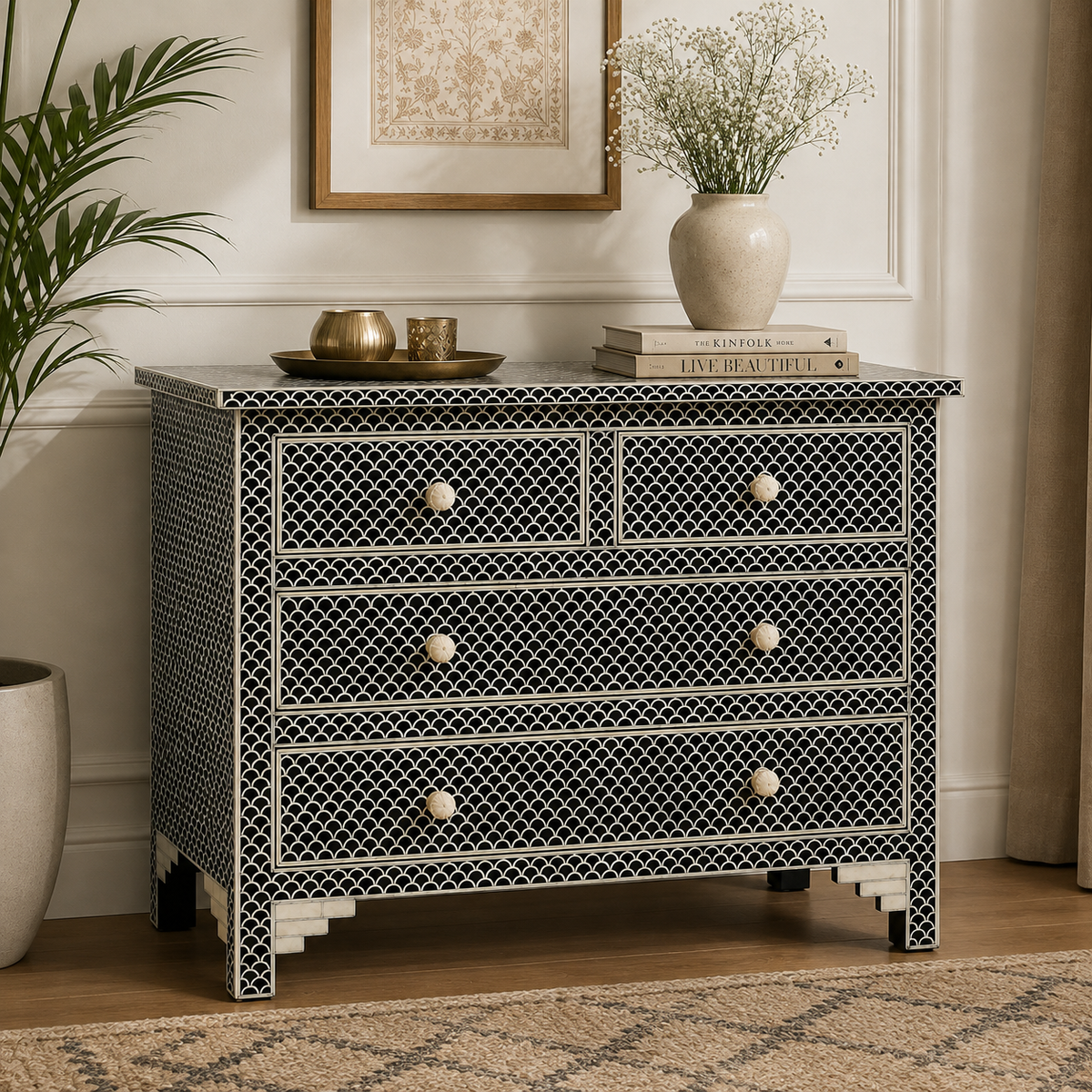 Sif Bone Inlay Chest of Drawer