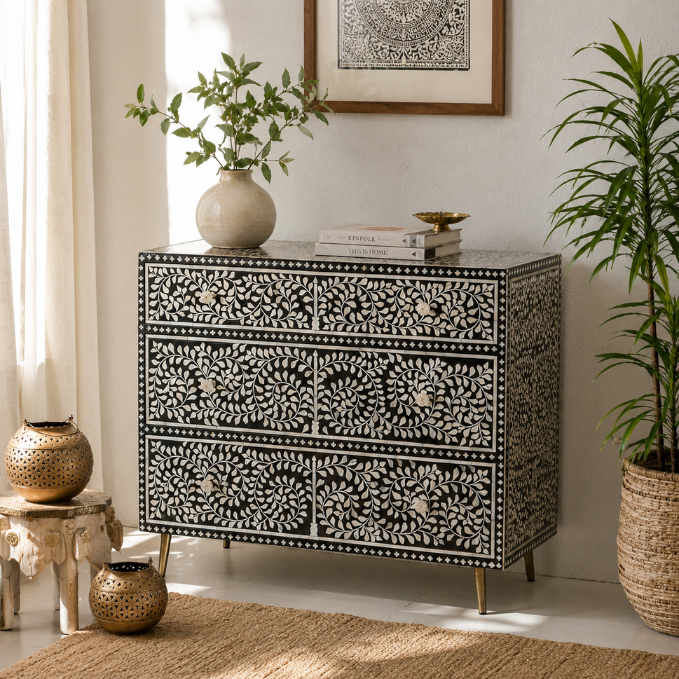 Lavie Bone Inlay Chest of Drawer