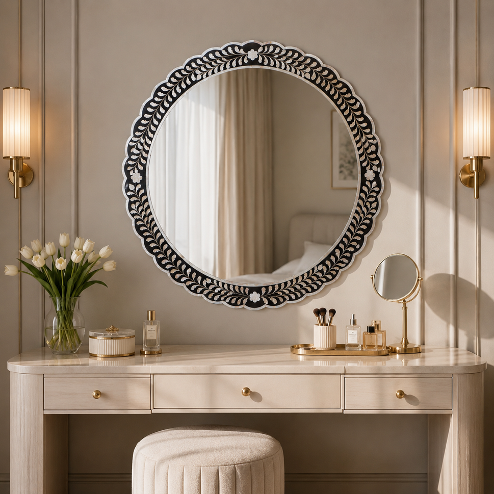 Luna Mother of Pearl Inlay Mirror