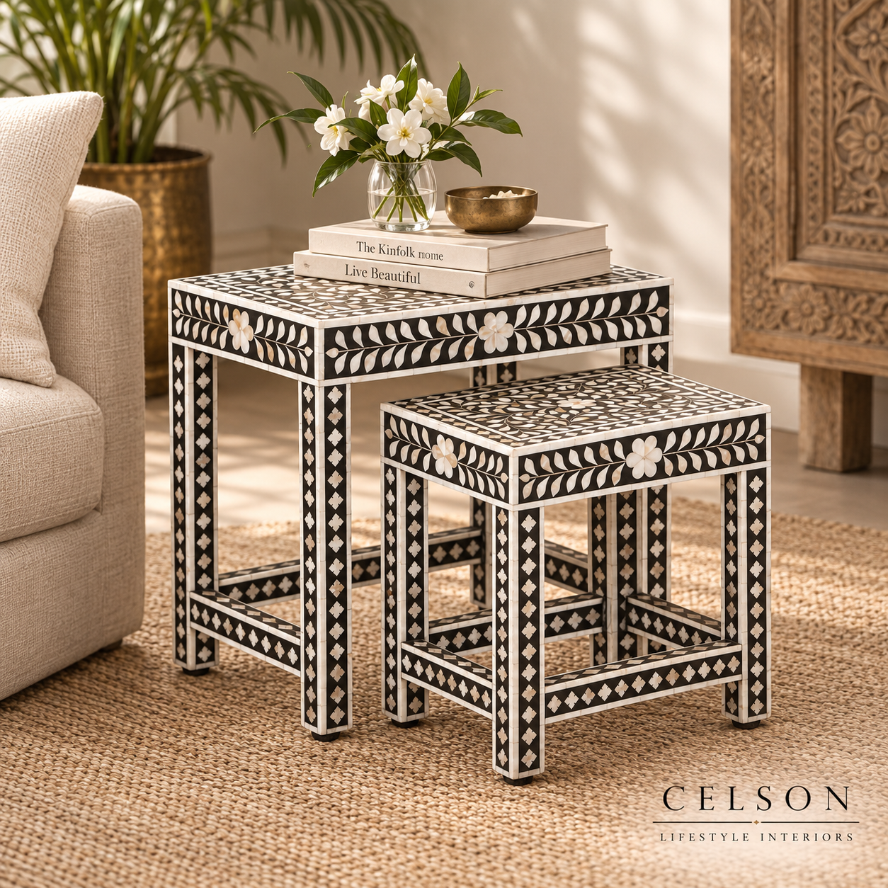 Sirsi MOP Inlay Nesting Table