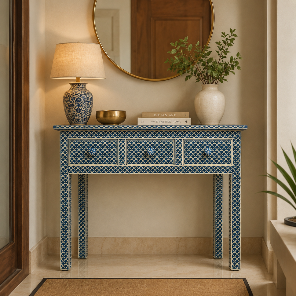 Anika bone inlay console table