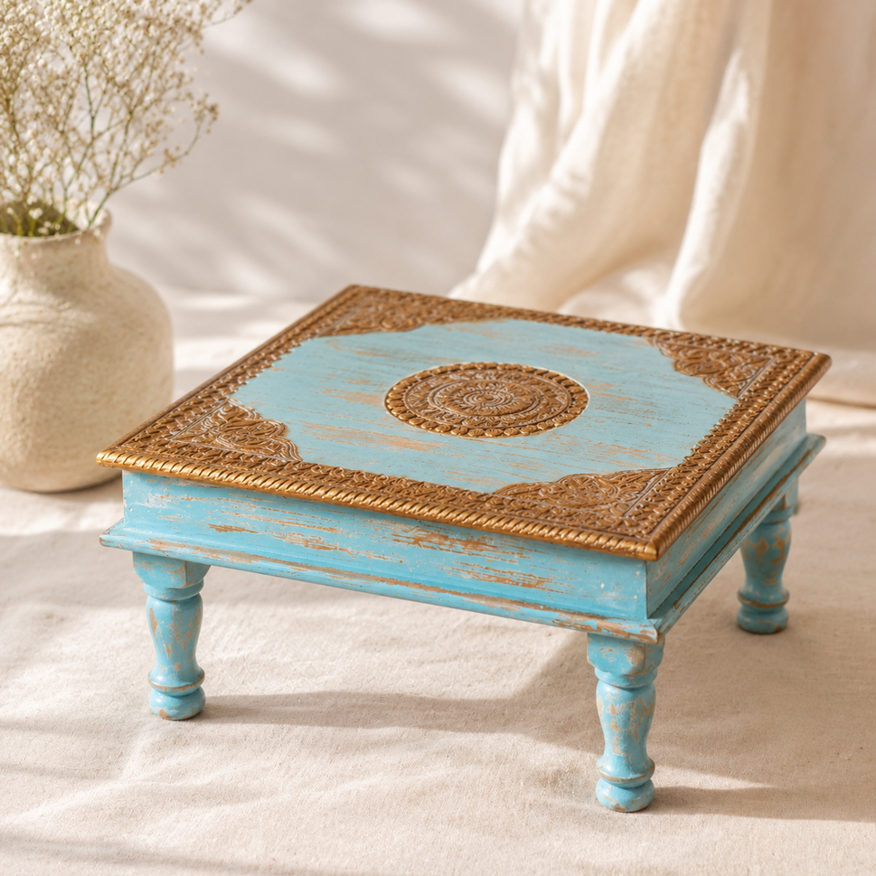 Kudi Brass Fitted Stool