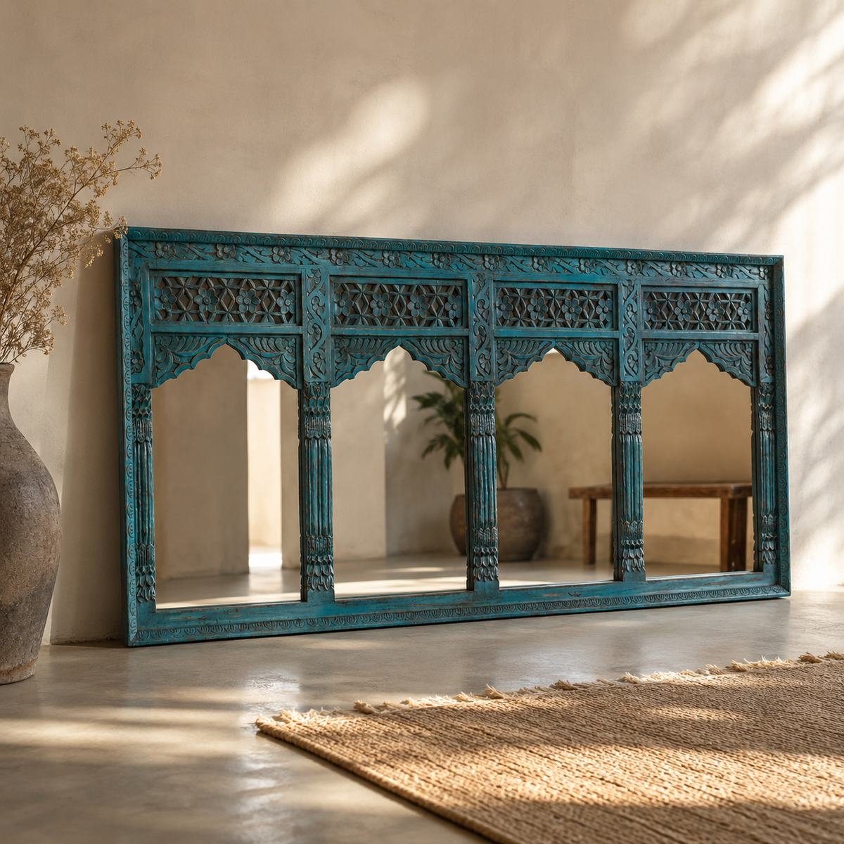 Patrick Hand Carved Wooden Mirror