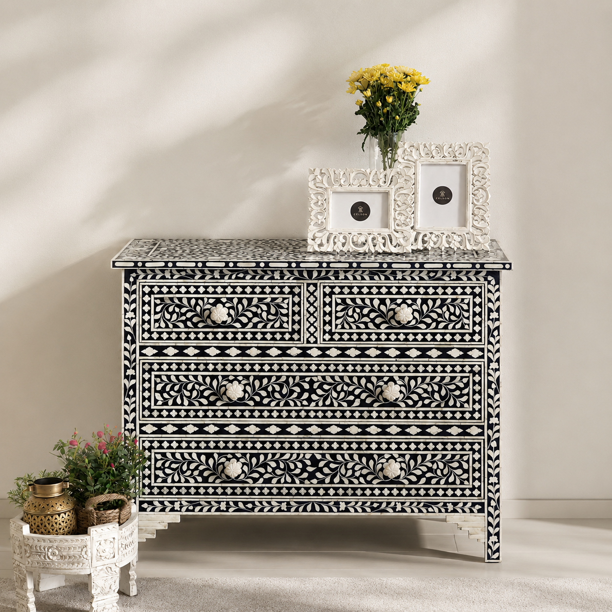 Eva Bone Inlay Chest of drawer