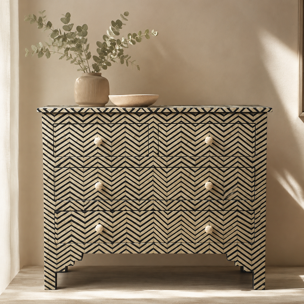 Elera Bone Inlay Chest of Drawer