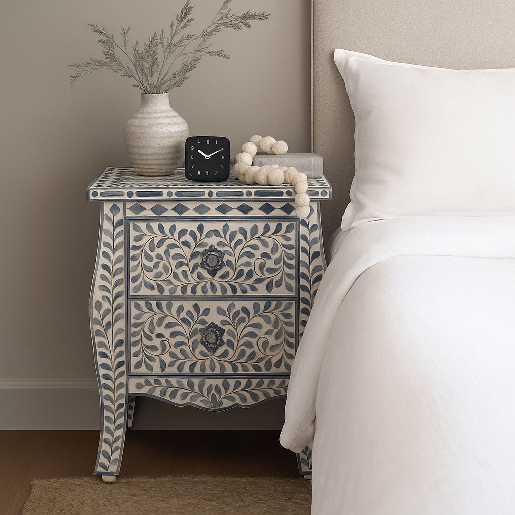 Hayley Bone Inlay Bedside