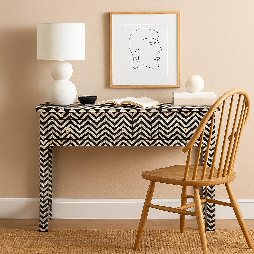 Limy Bone Inlay Study Table