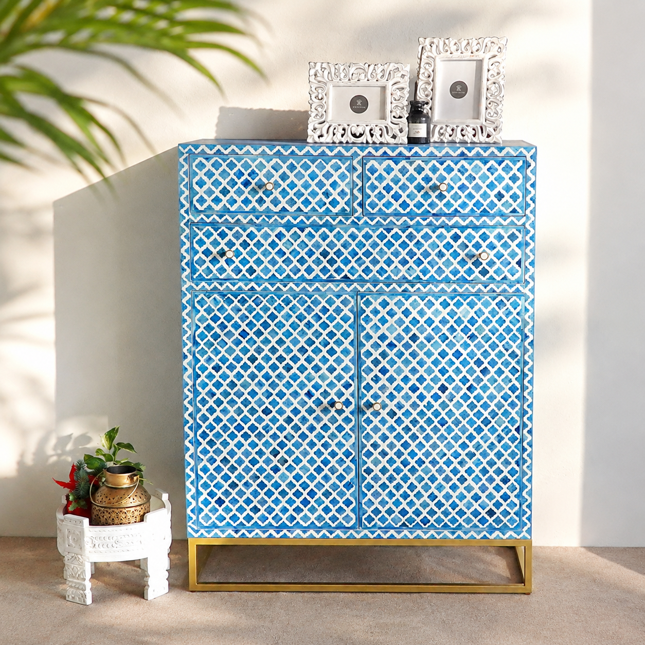 Hazel Bone Inlay Cabinet