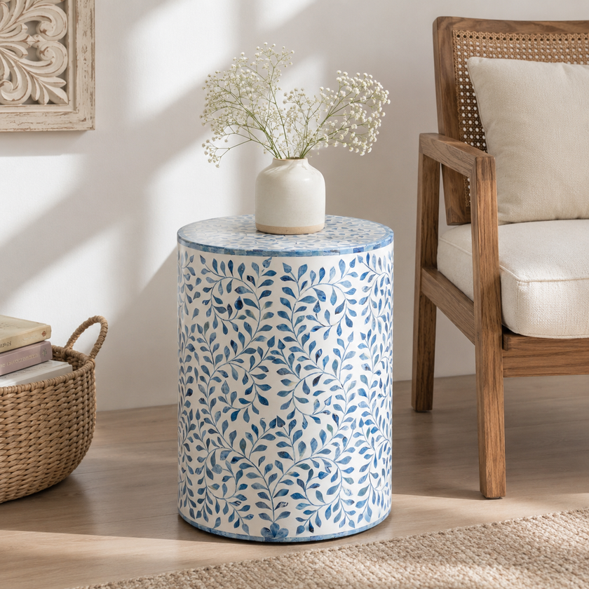 Boris Bone Inlay Stool