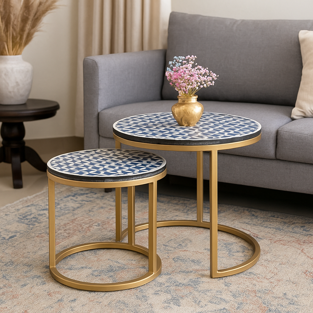 Pedro Bone Inlay Nesting Coffee Table