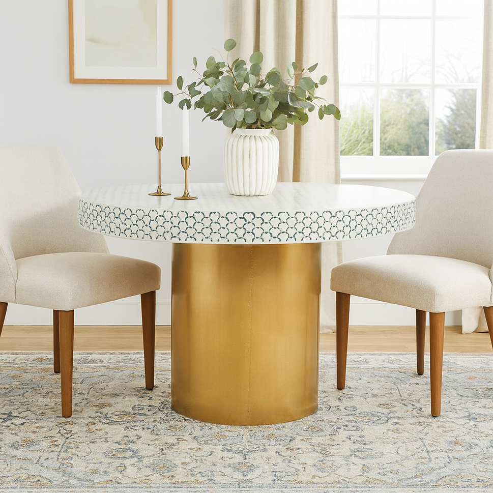 Roma Bone Inlay Dining Table