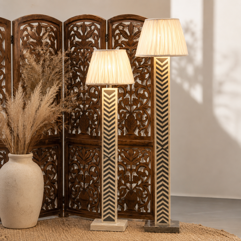 Alexa Bone Inlay Floor Lamp