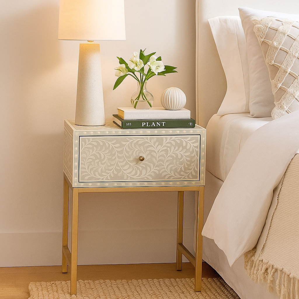 Ela Bone Inlay Bedside