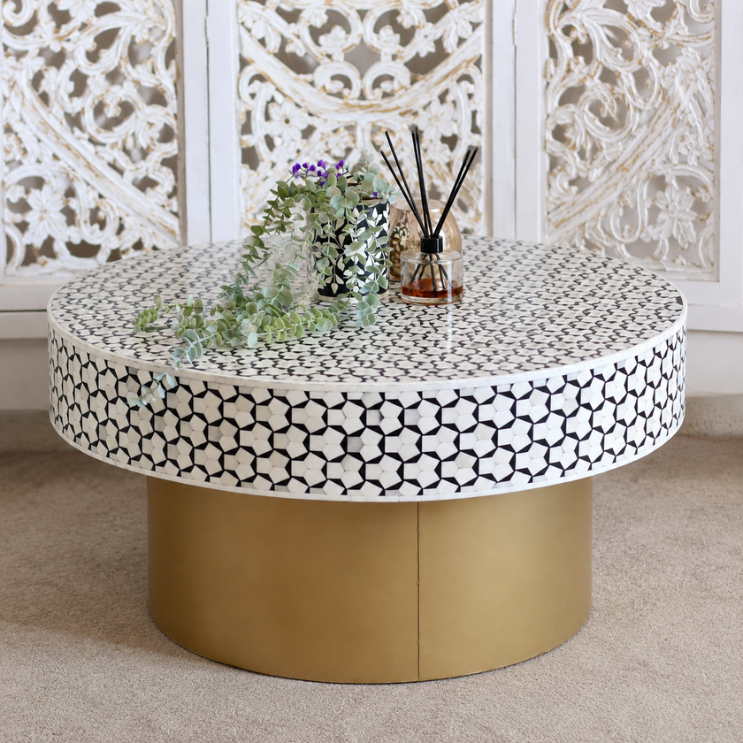 Chrissy Bone Inlay Coffee Table