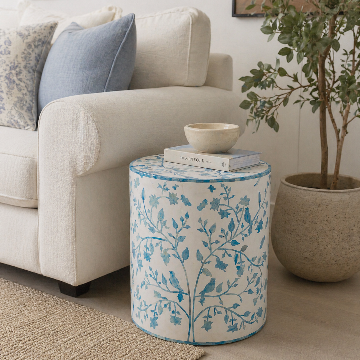 Antika Bone Inlay Stool