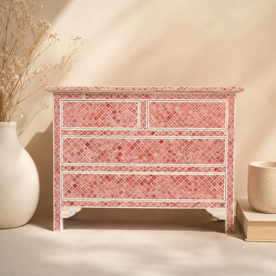 Eva Bone Inlay Chest of Drawer