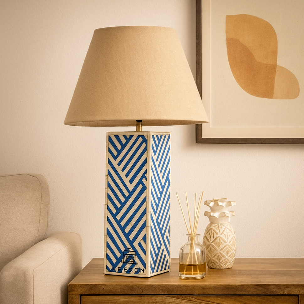 Yuvi Bone Inlay Lamp with Shade