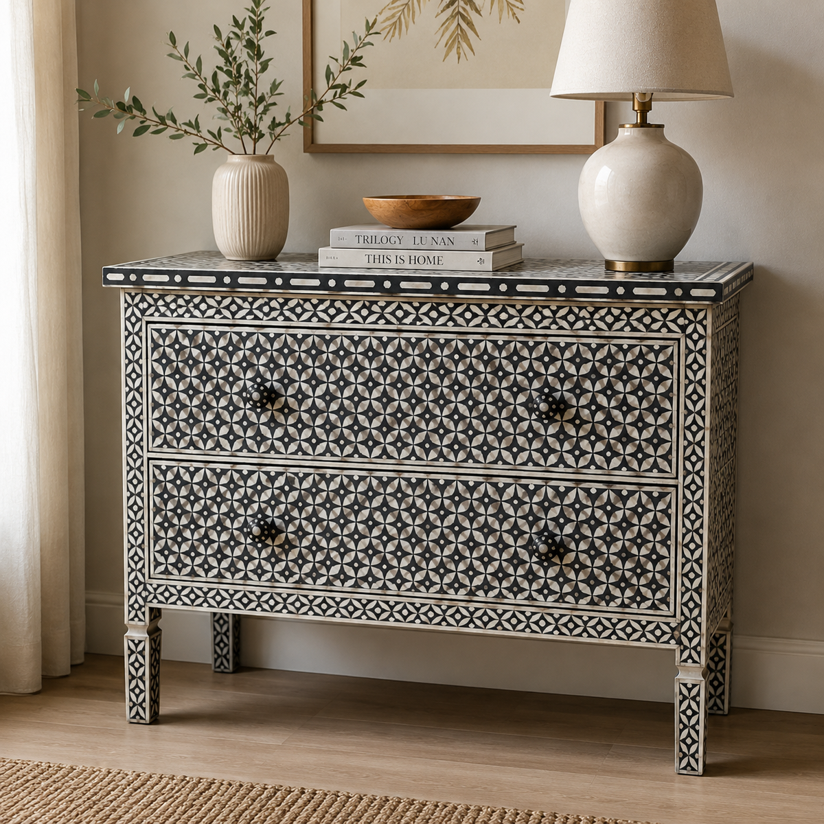 Avan Bone Inlay Chest of Drawer