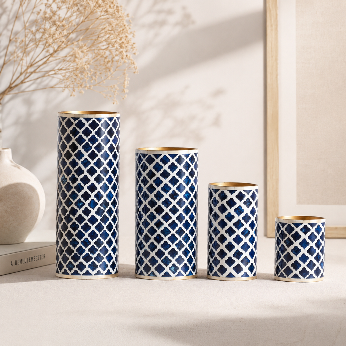 Lilly Bone Inlay Flower Vase