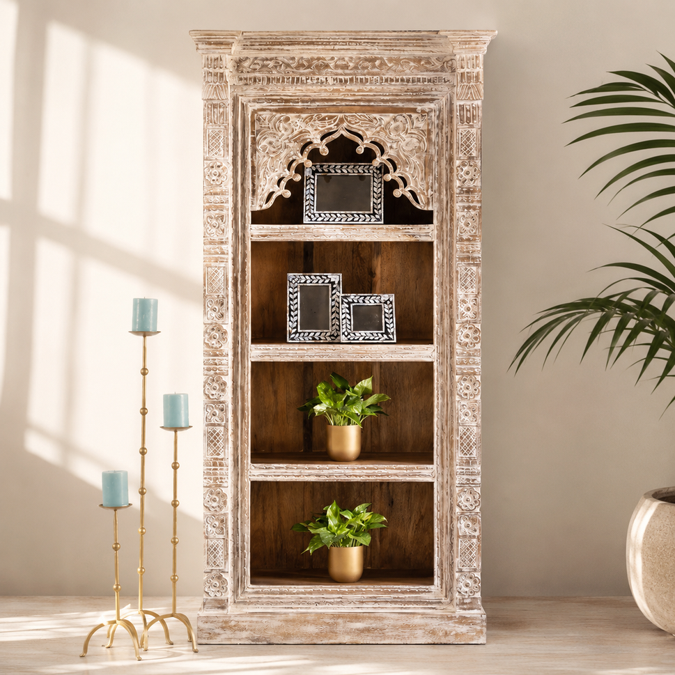 Evan Carved Bookshelf