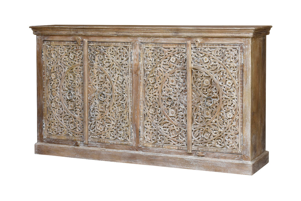 Hazel Hand Carved Wooden Sideboard