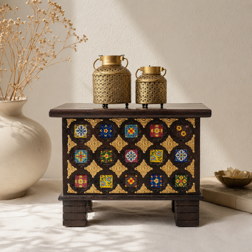 Yuvi Brass & Tile Heritage Trunk