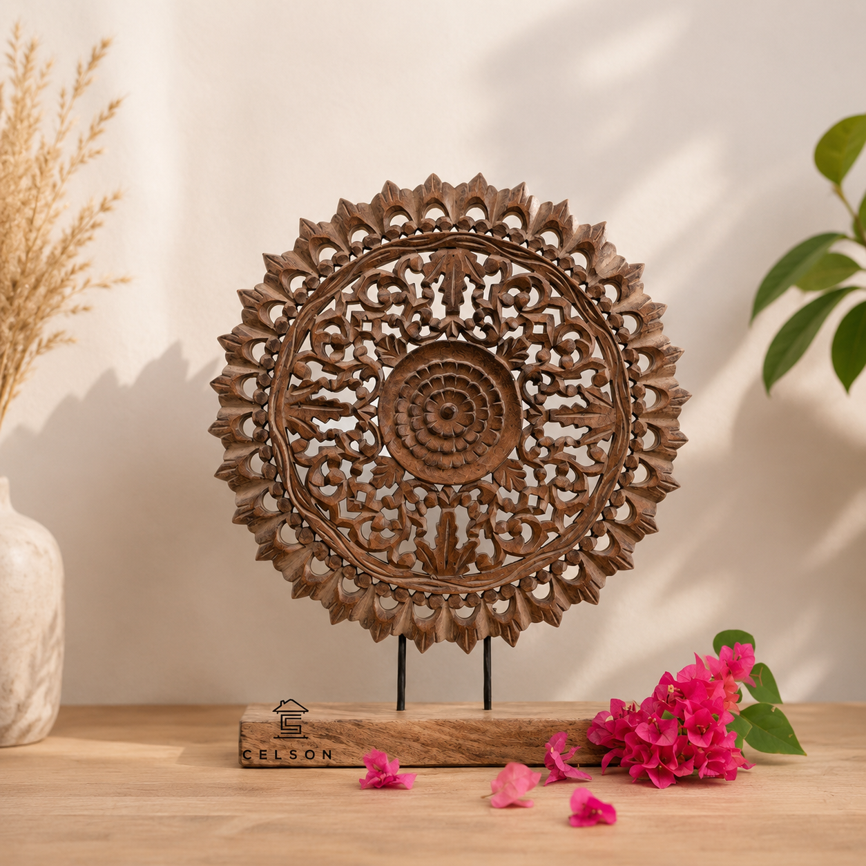 Biba Wooden Carved Table Decor