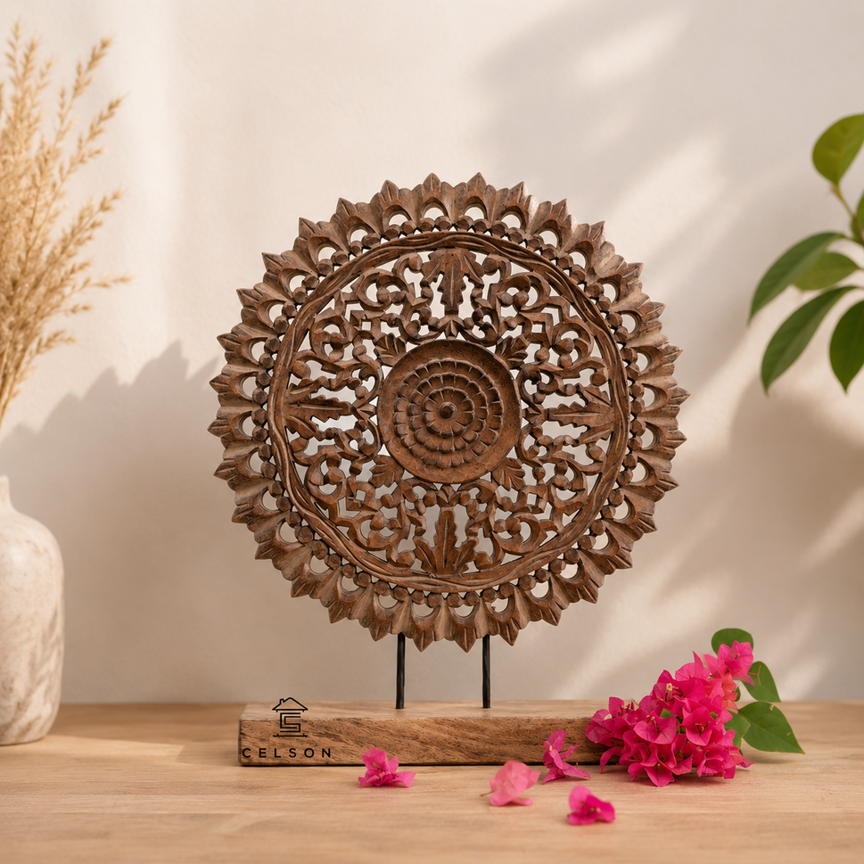 Biba Wooden Carved Table Decor