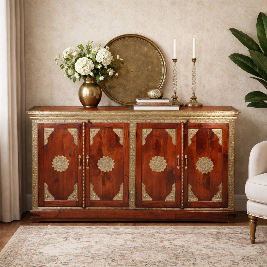 Audrey Hand Carved Wooden Sideboard