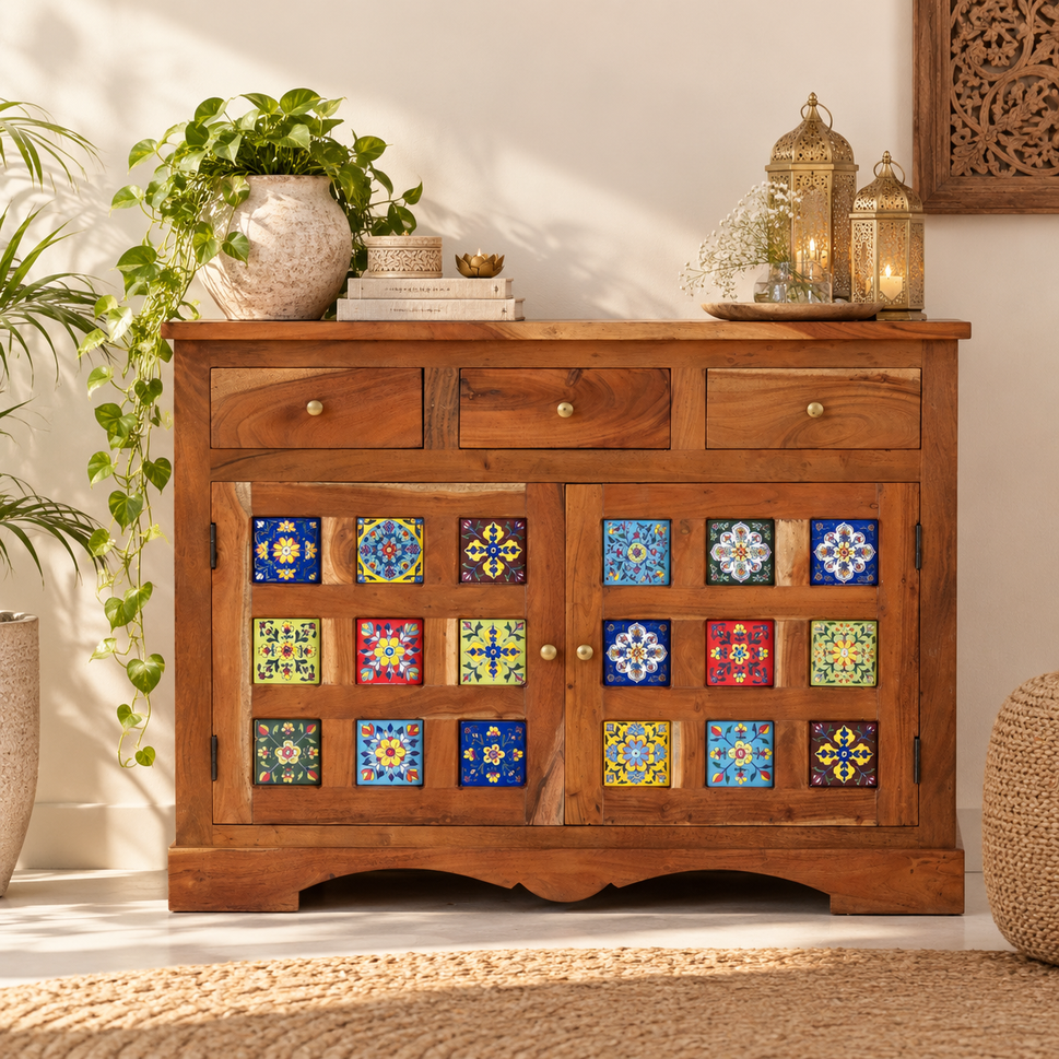Meena Carved Wooden Cabinet