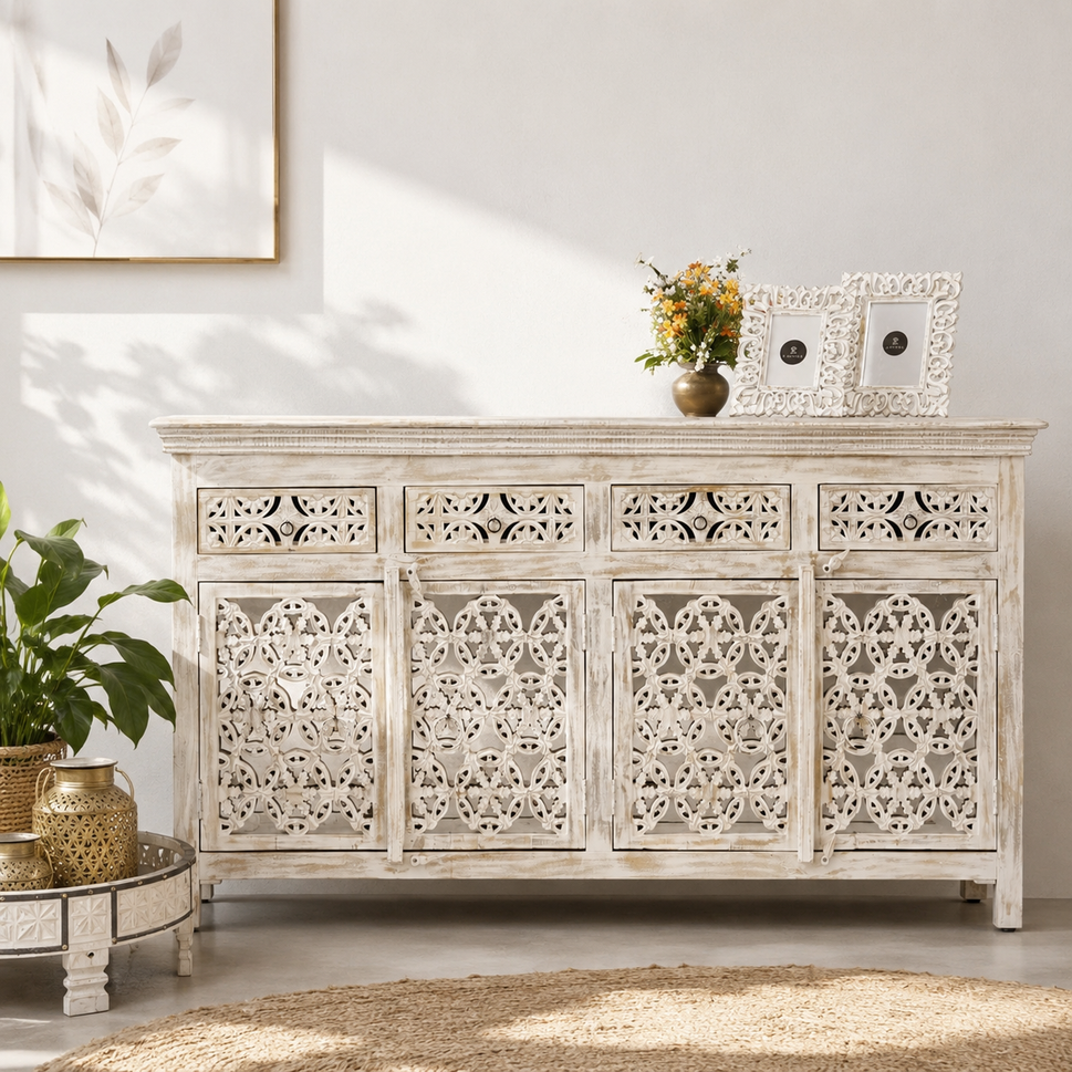 Ciara Carved Wooden SideBoard
