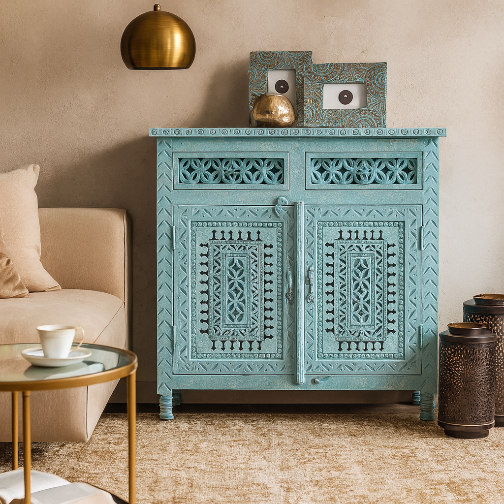 Adjoa Carved Wooden Chest