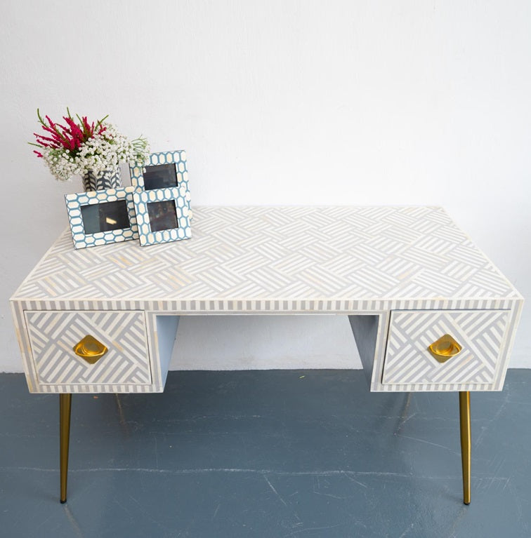Elli Bone Inlay Study Table & Chair