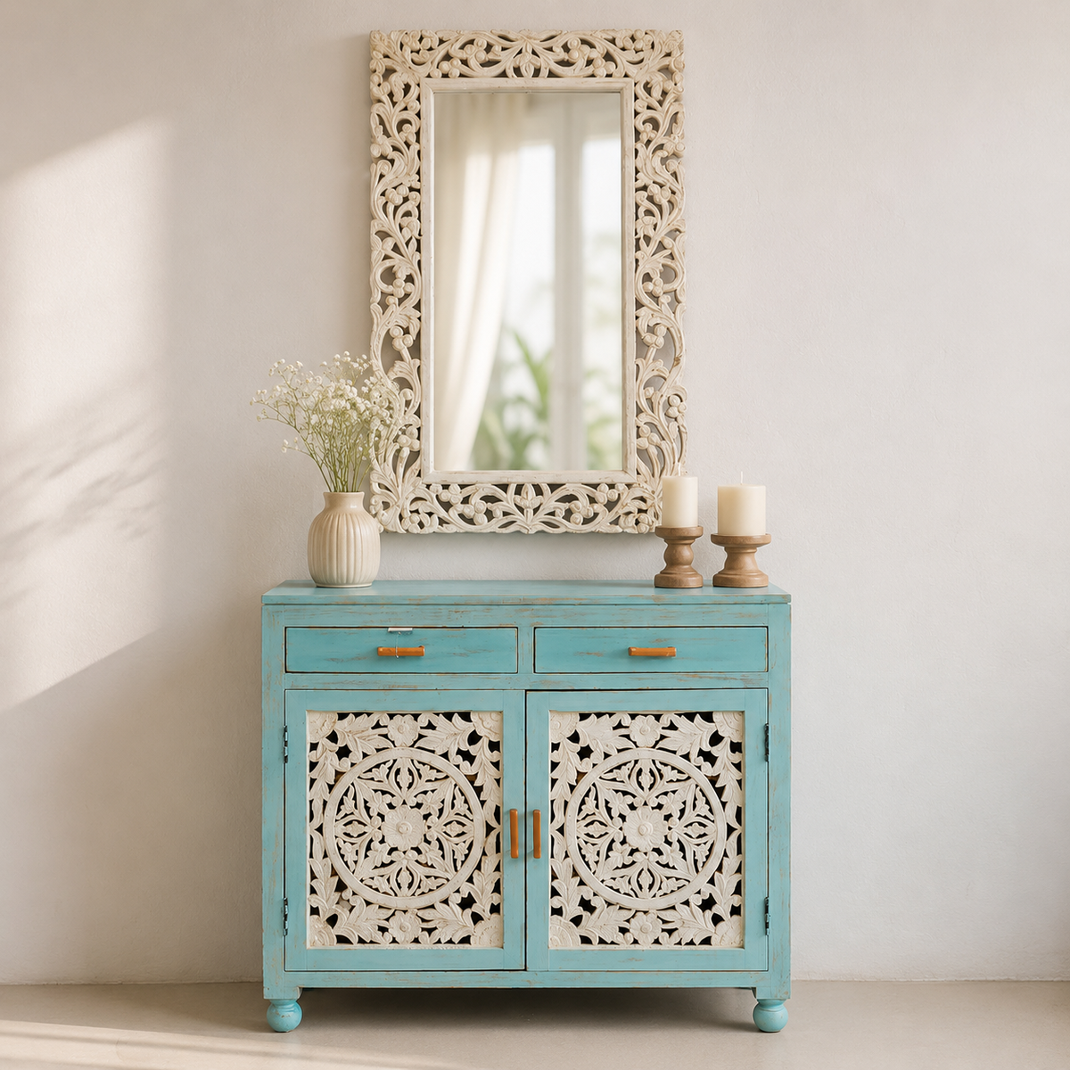 Elsa Carved Wooden Chest