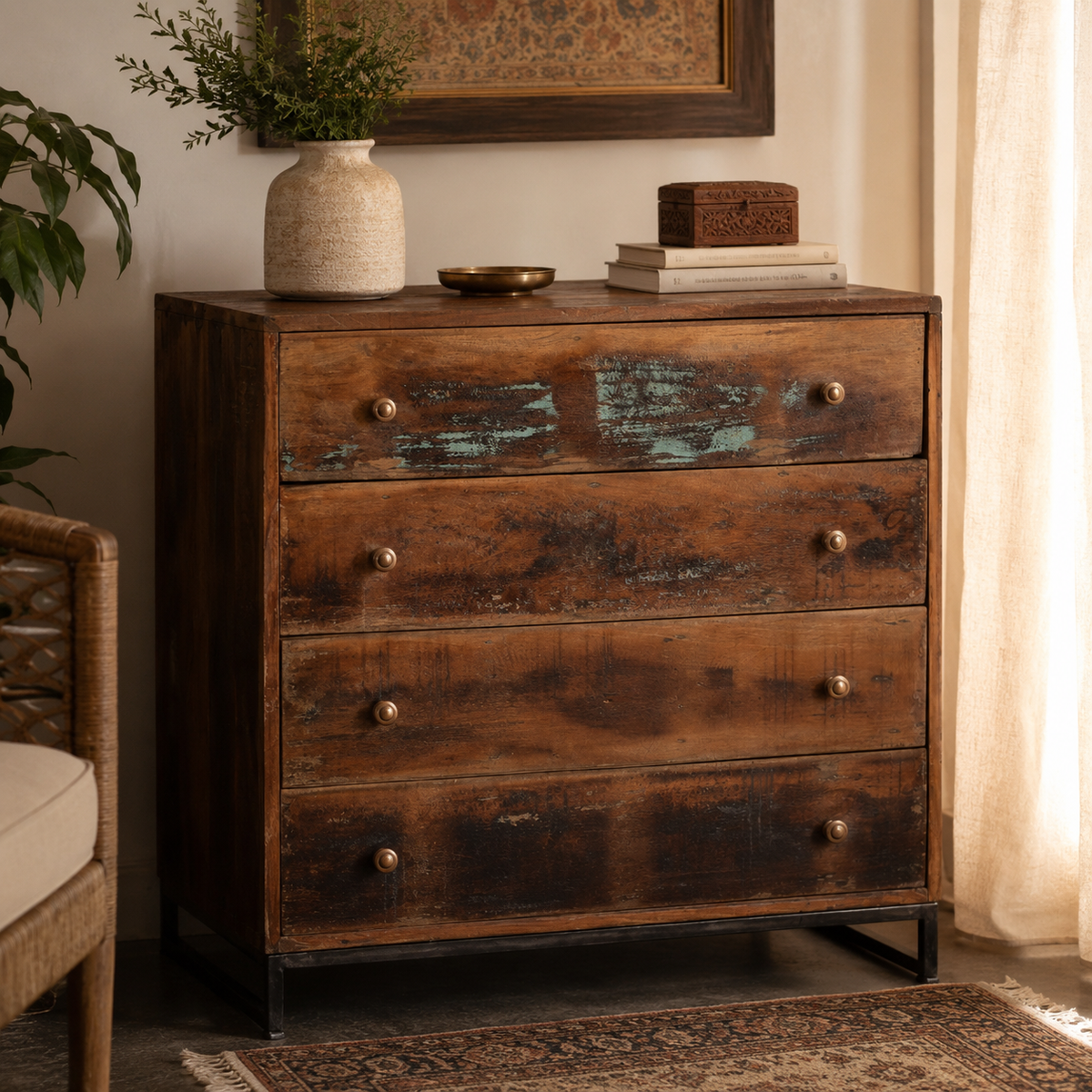 Madora Carved Wooden Chest of Drawer