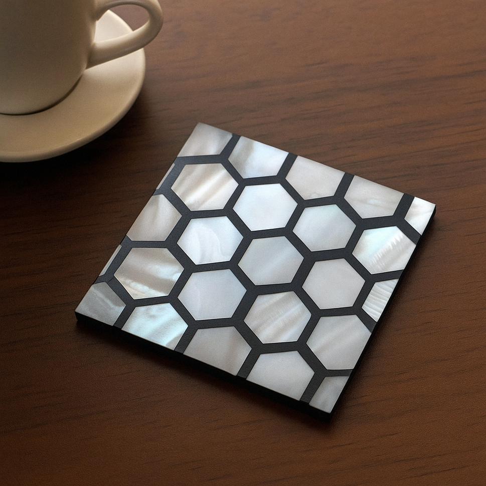 Honey Mother of pearl Inlay Multi Colour Coaster