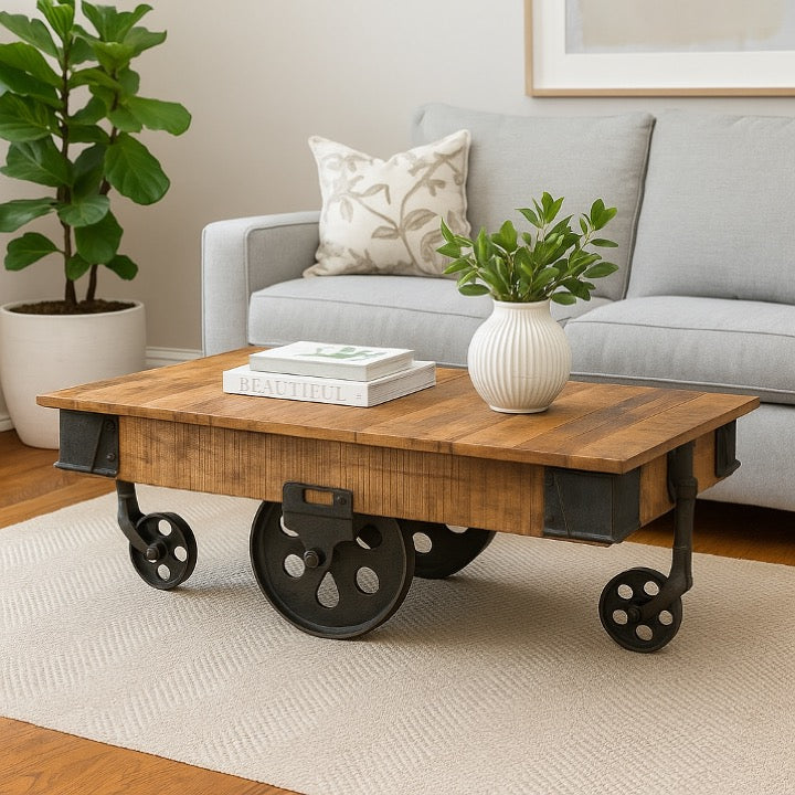 Nadon Carved Wooden Coffee Table