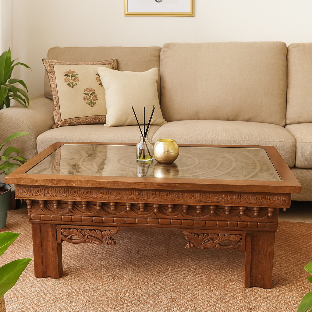 Travis Carved Coffee Table