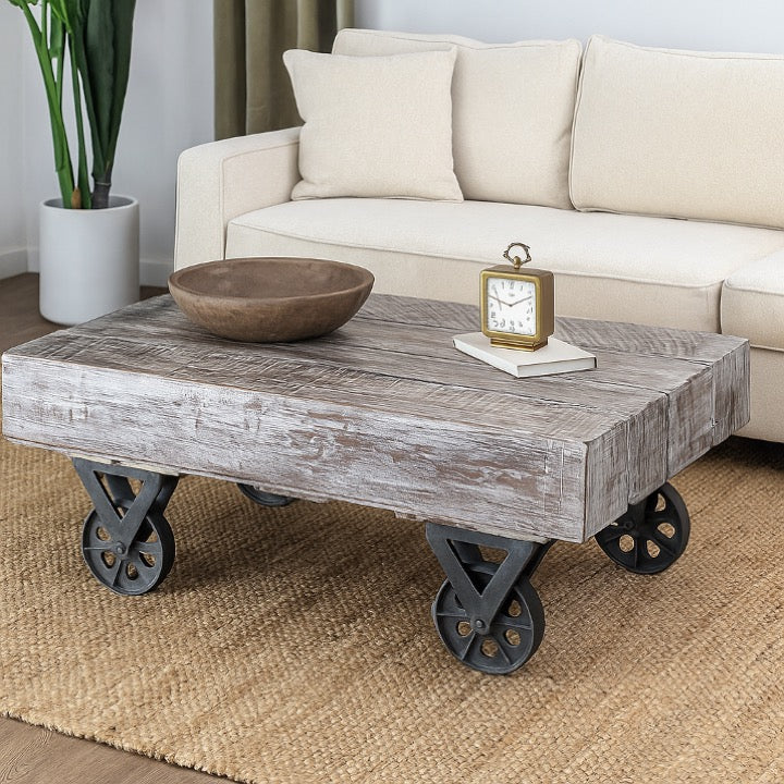 Hansel Wooden Carved Coffee Table