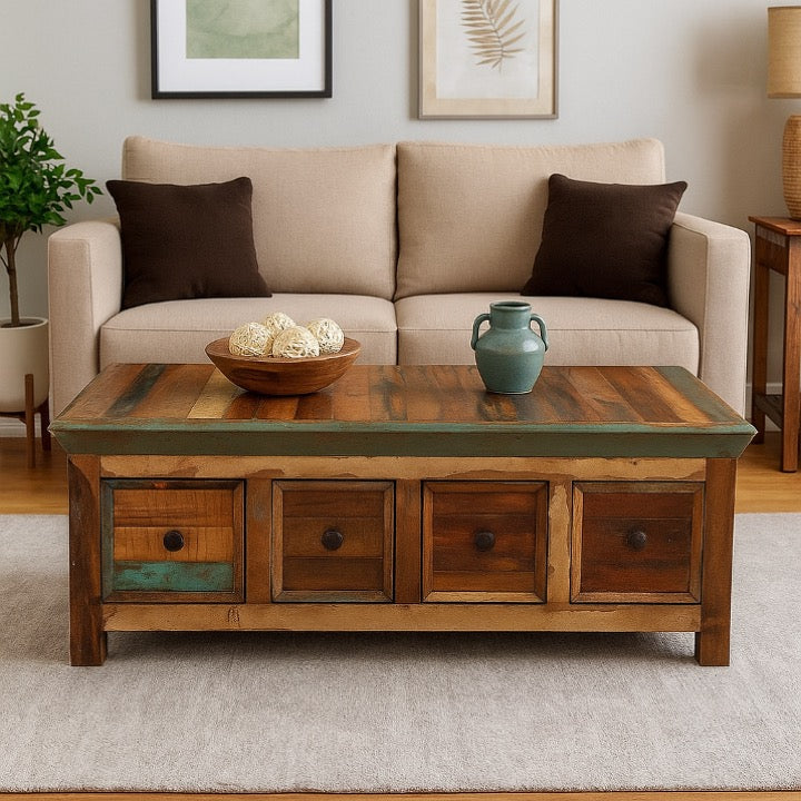 Connor Carved Wooden Coffee Table